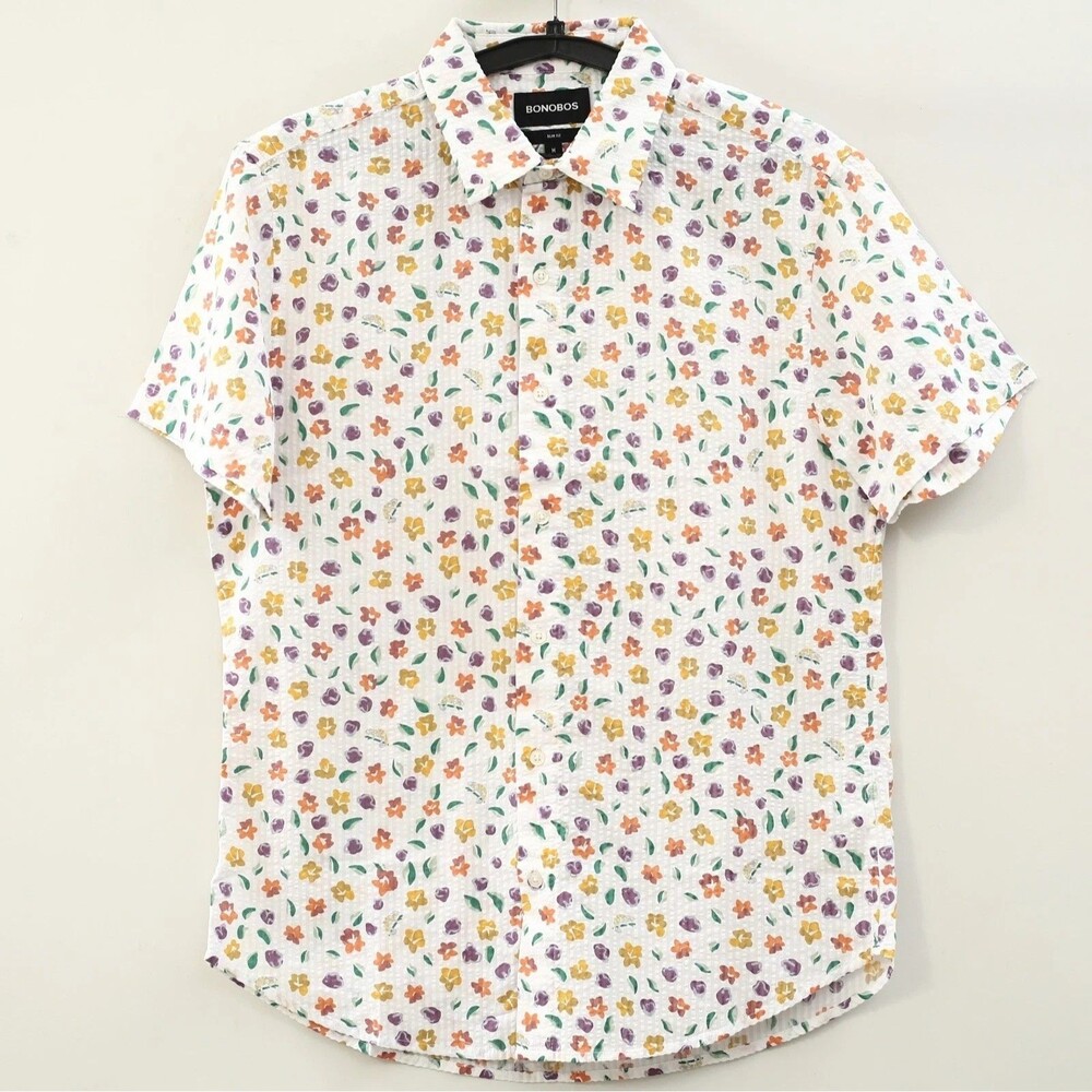 Bonobos Hawaiian Short Sleeve Men's Shirt Buttondown Printed Slim Fit M 286189